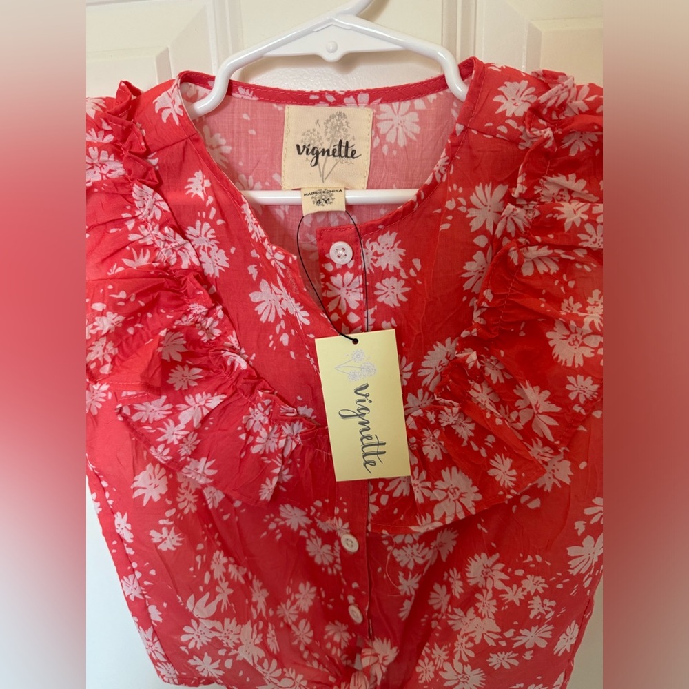 NWT Vignette floral ruffle blouse